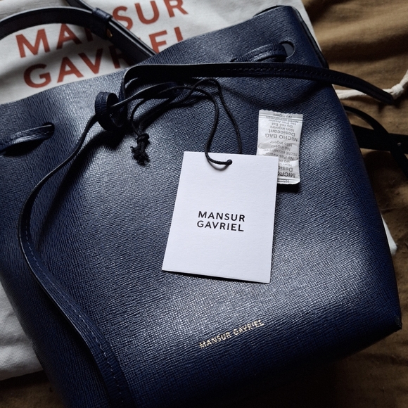 Mansur Gavriel Mini Mini Bucket (Blue/Navy) - Picture 4 of 5